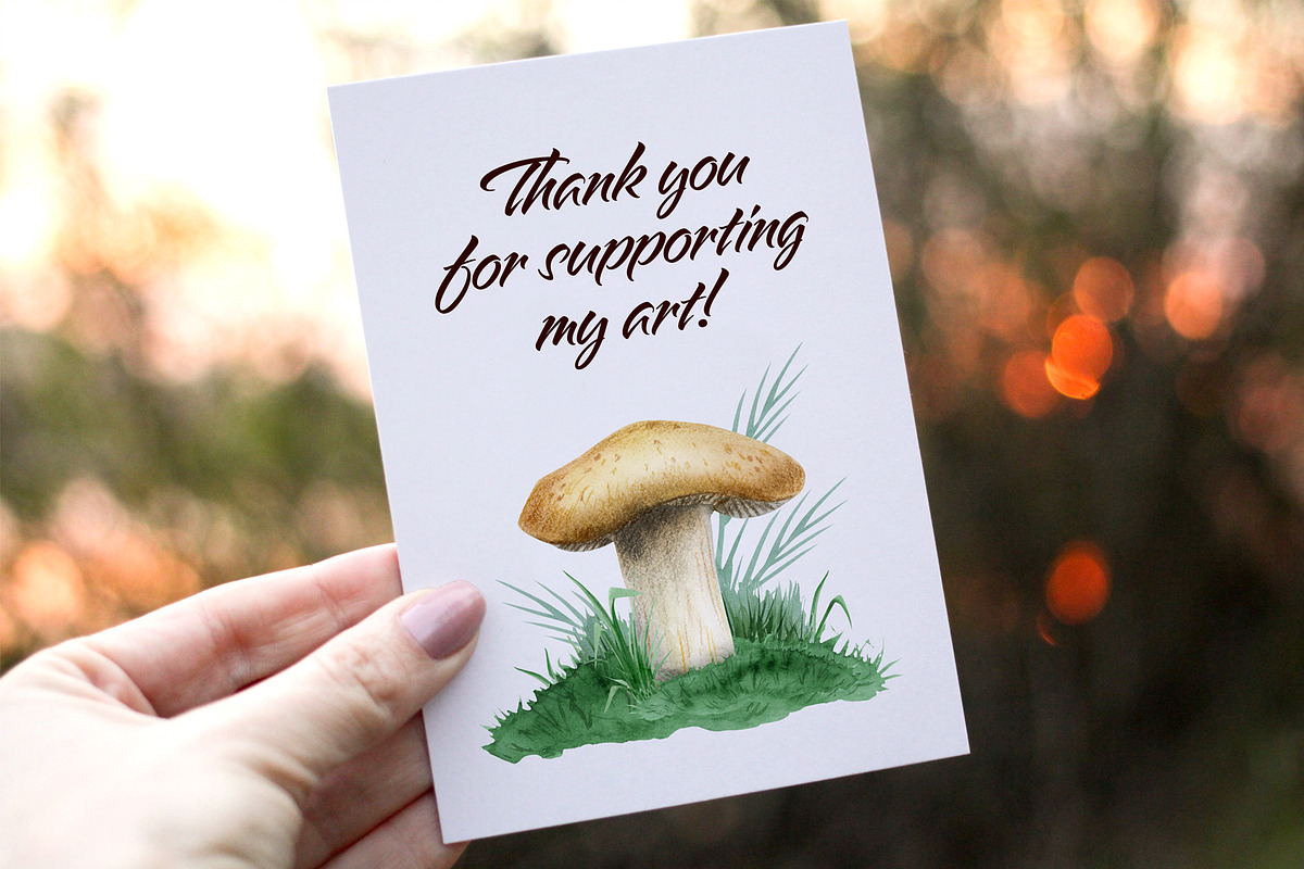 Forest Mushrooms: Edible & Poisonous, a Seasonal Illustration by Elena Malgina Clipart (Photo 13 of 13)