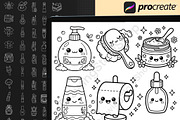 170 Kawaii Skincare Procreate Stamps, a Brush Add-On by DrawingStoryShop (Thumbnail 4 of 6)