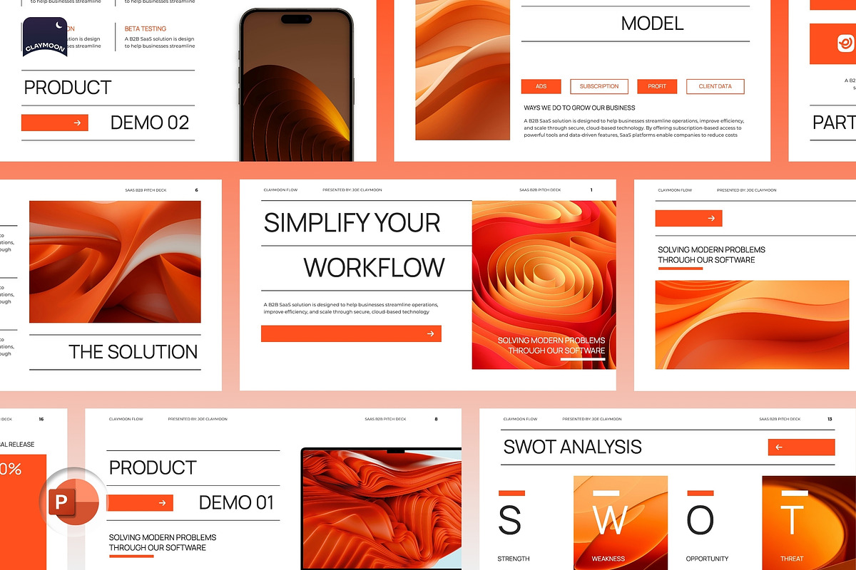 White Orange Modern Pitch Deck, a Presentation Template by Claymoon Lab (Photo 2 of 7)