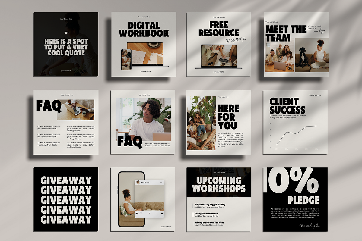 50 Modern Canva Instagram Templates, a Social Media Template by So Swell Studio (Photo 11 of 14)