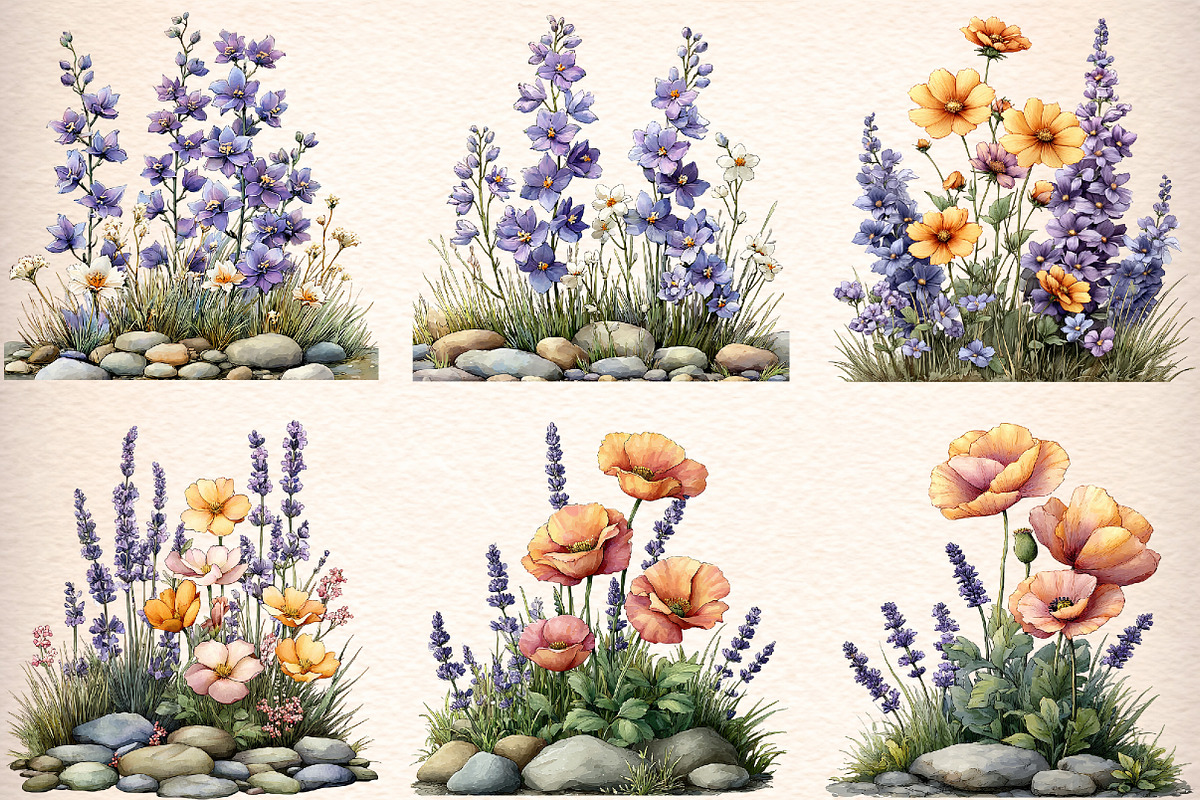 Wildflowers Watercolor Botanical Flo, an Illustration by Digital Artistic99 (Photo 2 of 11)