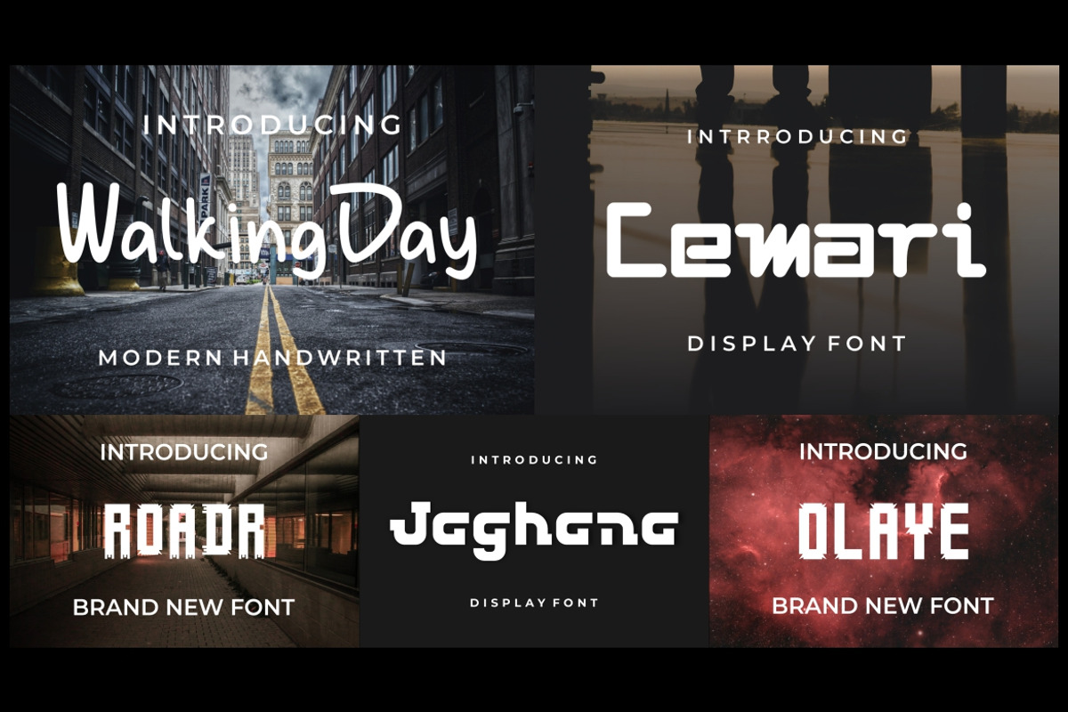 Modern Display Font Bundle, a Sans Serif Font by MaikoHatta