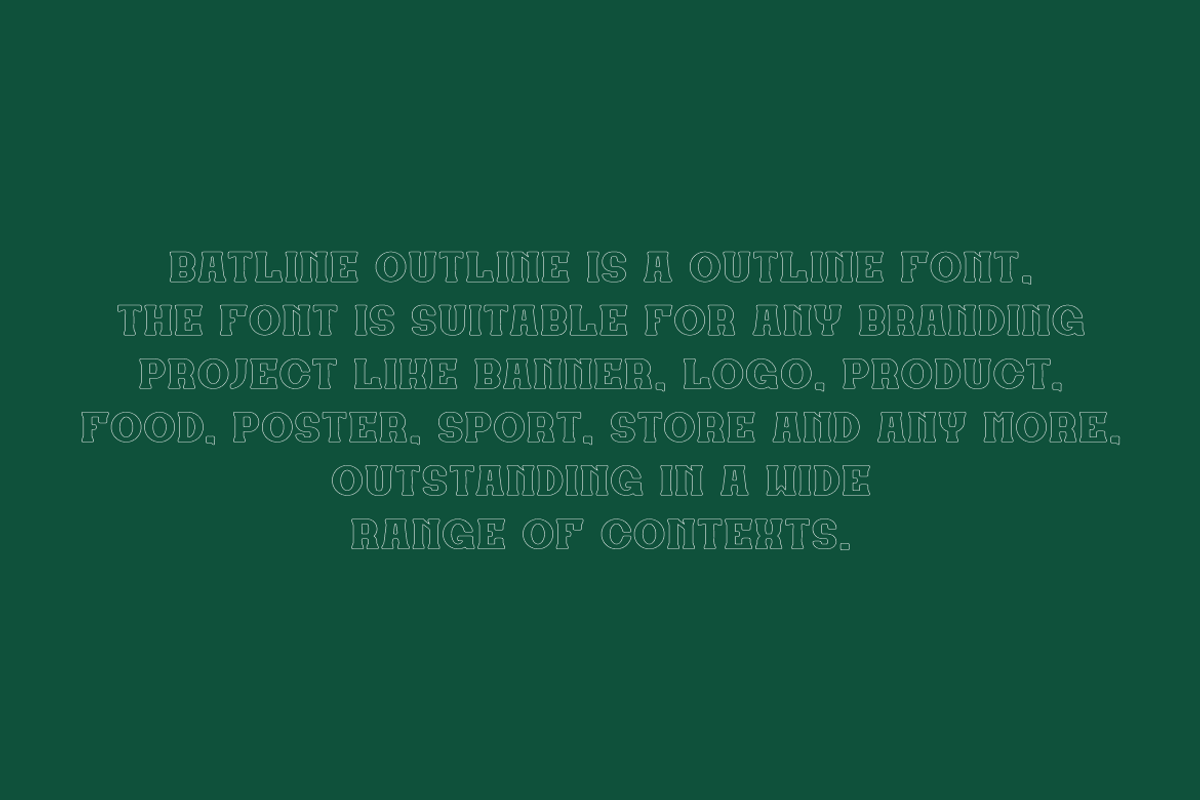 Batline Regular & Outline Serif Font, a Slab Serif Font by QR Design Studio (Photo 4 of 8)