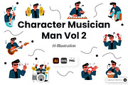 Character Musician Man Vol 2, a Person Illustration by SLAB! Design (Thumbnail 1 of 3)