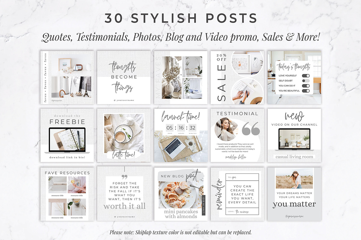 Instagram Template Bundle | Linen, a Social Media Template by Thirty One Palms Studio (Photo 3 of 12)