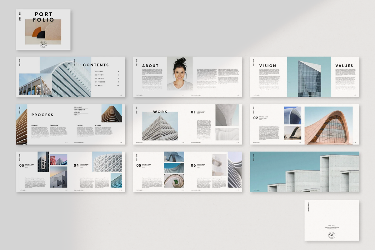 Minimal Portfolio Template Canva, a Presentation Template by ...