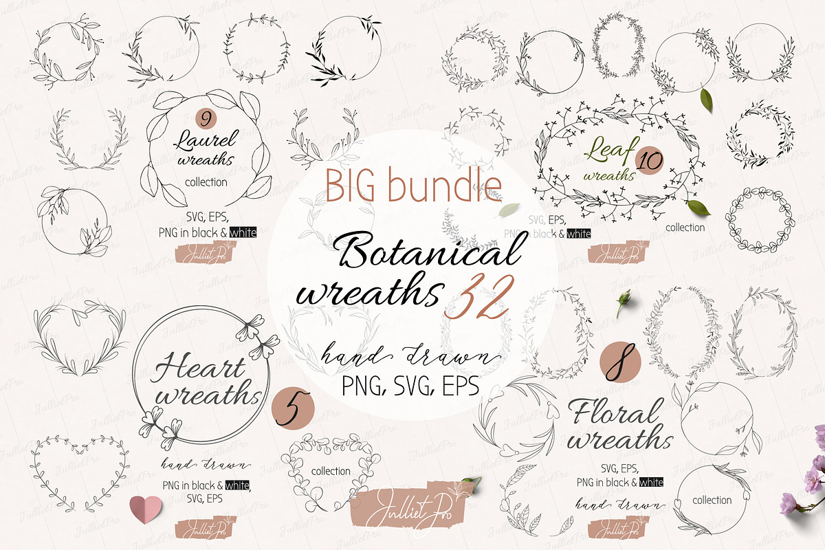 Leaves wreaths: bundle, an Object Graphic by JuDesign (Photo 1 of 9)