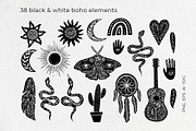 Boho linocut vector collection, an Object Graphic by Yamurchik (Thumbnail 10 of 14)