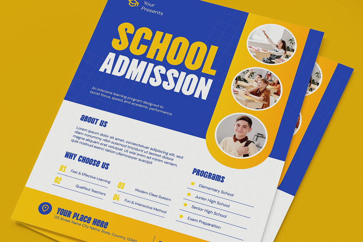 School Admission Flyer, a Flyer Template by graphicook (Photo 2 of 3)