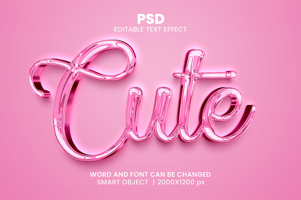 Cute Chrome 3d Text Effect Style, a Layer Style Add-On by bdrobin