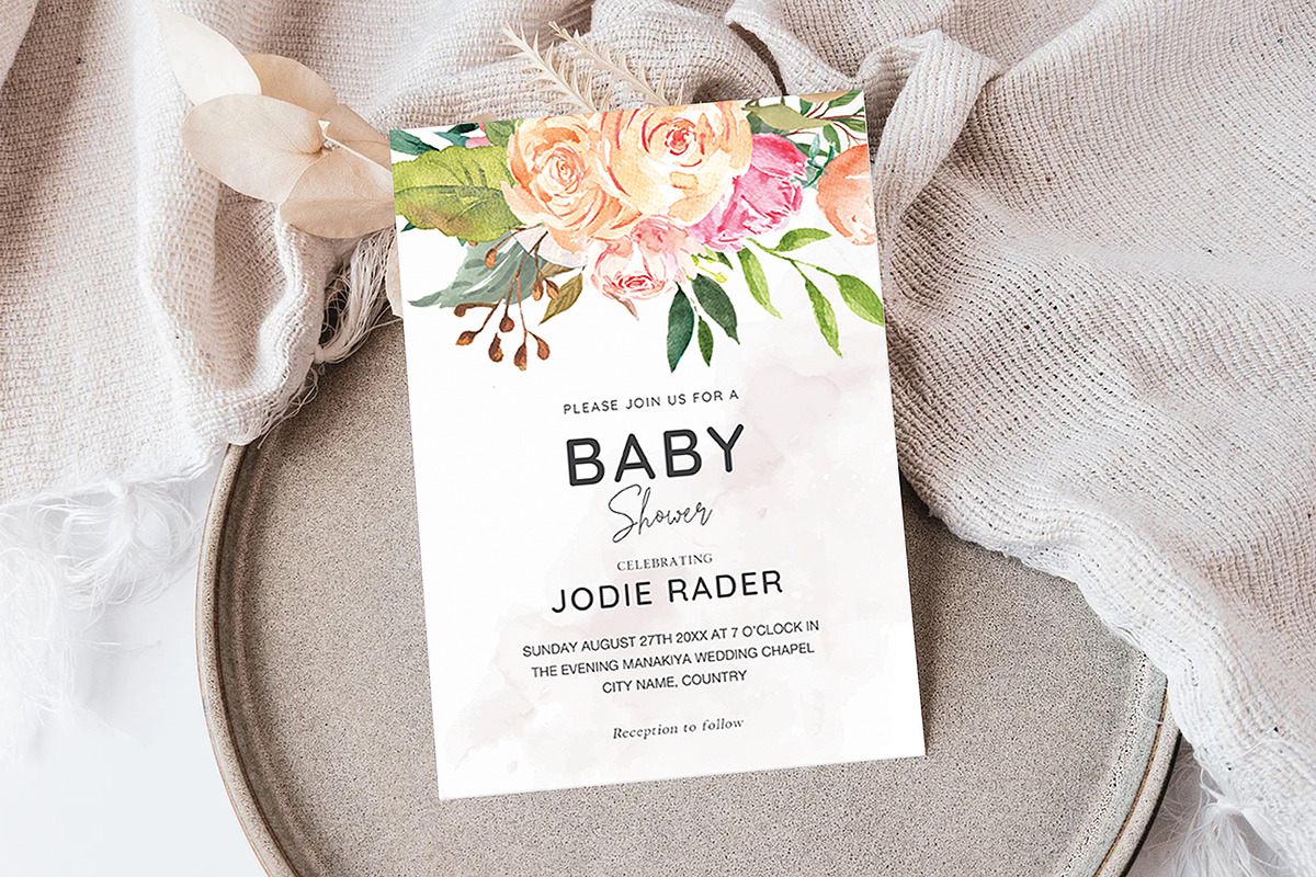 Baby Shower Template, an Invitation Template by ShineOnWedding (Photo 3 of 10)
