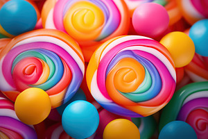 Colorful rainbow lollipops background, a Food & Drink Photo by AlyaAnd