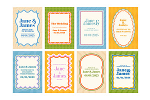 Wavy framed wedding invitation cards, an Illustration by winwin.art