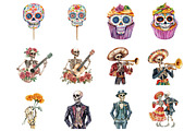 Day of the Dead Clipart, an Illustration by Design Market (Thumbnail 2 of 3)