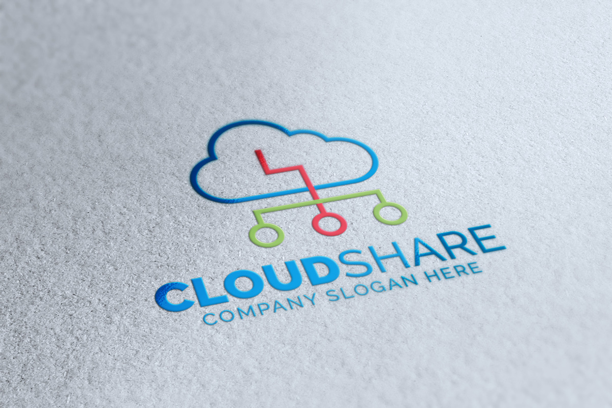 Cloud Share Logo, a Branding & Logo Template by essegraphic