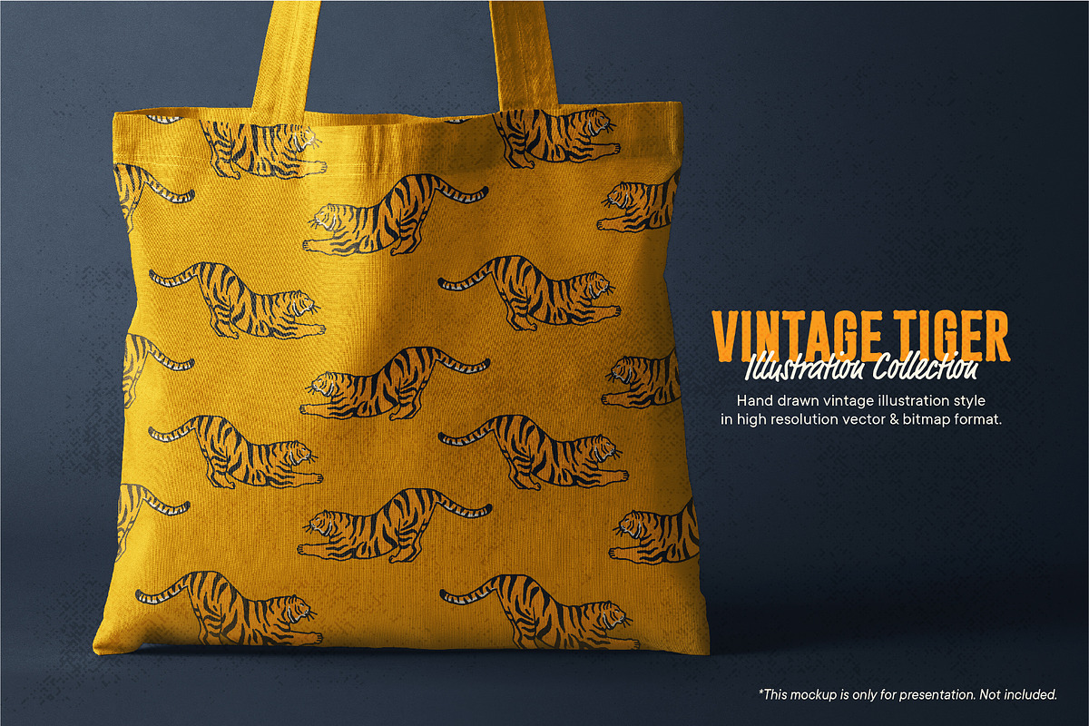 Vintage Tiger Illustrations, an Animal Illustration by ARQAM Studio (Photo 5 of 9)