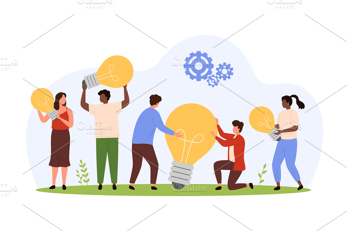 Idea brainstorm of business team, a Person Illustration by Flashvector