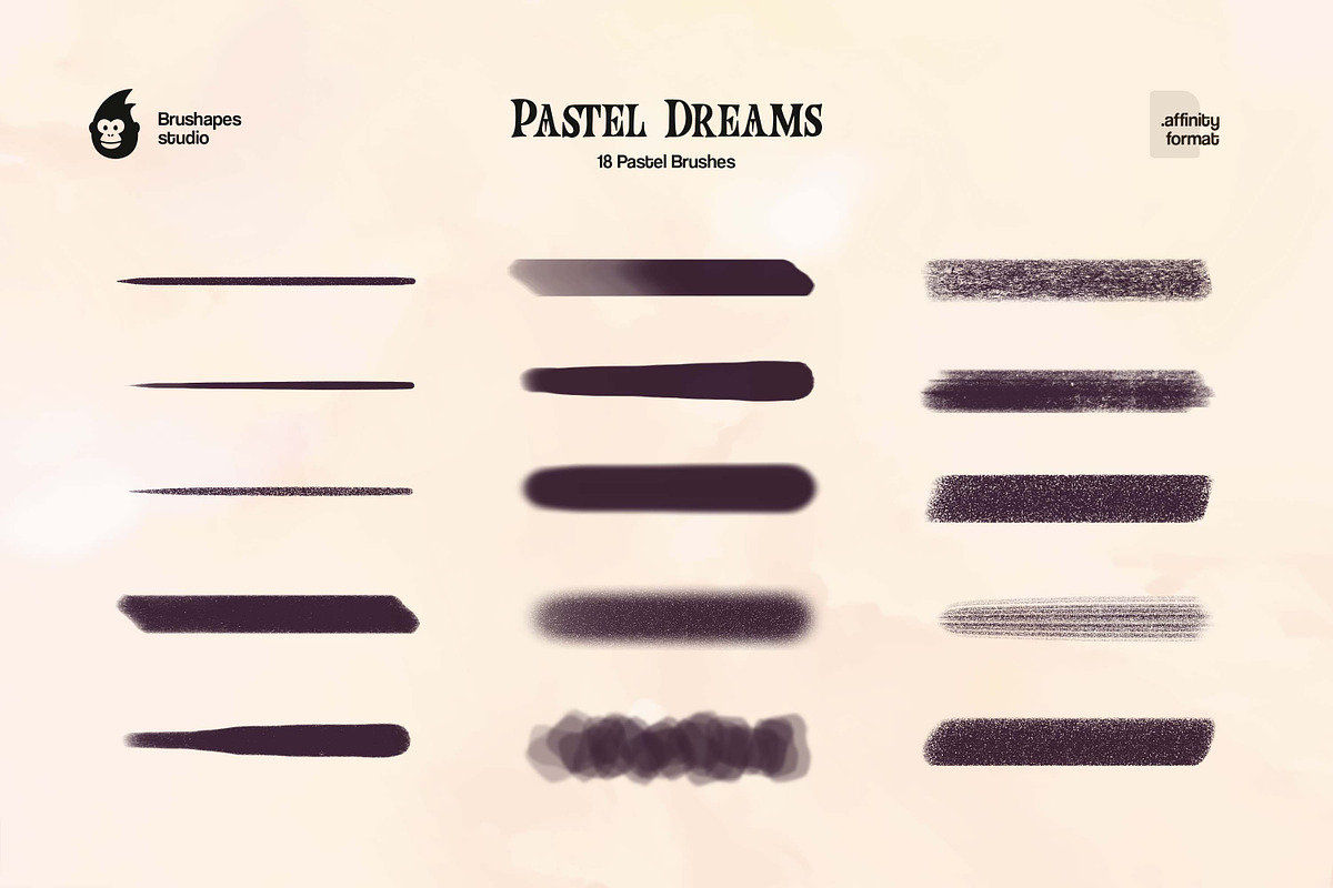 Pastel Dreams Affinity Brushes, a Brush Add-On by brushapes.com (Photo 4 of 10)