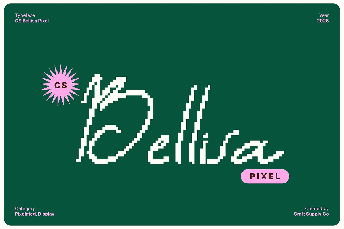 CS Bellisa Pixel, a Handwritten Font by Craft Supply Co. (Photo 1 of 8)