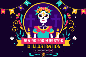 10 Dia de los Muertos Illustration, a Person Illustration by denayunebgt