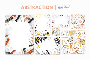 Abstract cards, seamless patterns, a Decorative Illustration by Good Studio