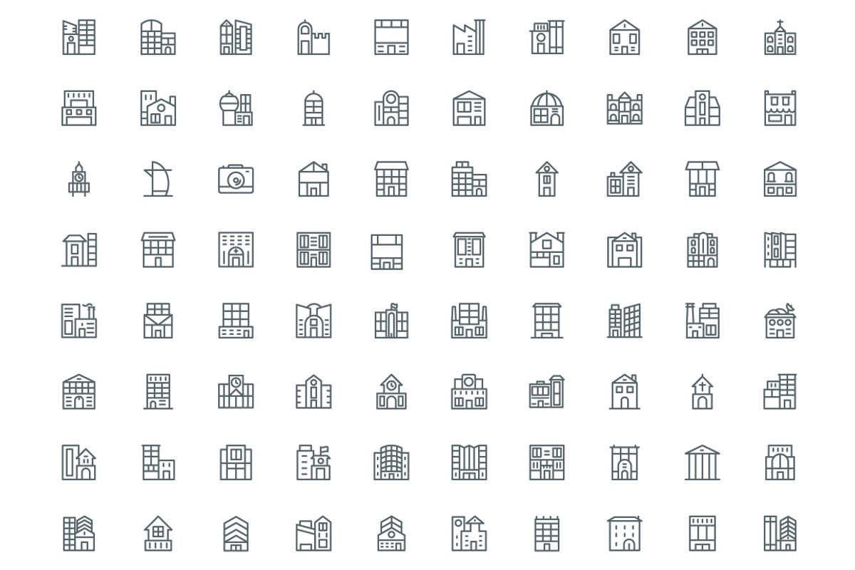 320 Buildings Line Icons, an Outline Icon by Vectors Market (Photo 2 of 5)