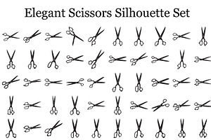 Elegant Scissors Silhouette Set, a Graphic by hafijul