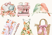 Watercolor Peach Summer Planner, a Seasonal Illustration by Design Scotch (Thumbnail 2 of 8)