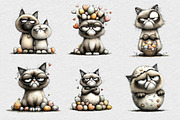 Quirky Easter Grumpy Cat Clipart, an Illustration by DreamCafeArt (Thumbnail 5 of 6)