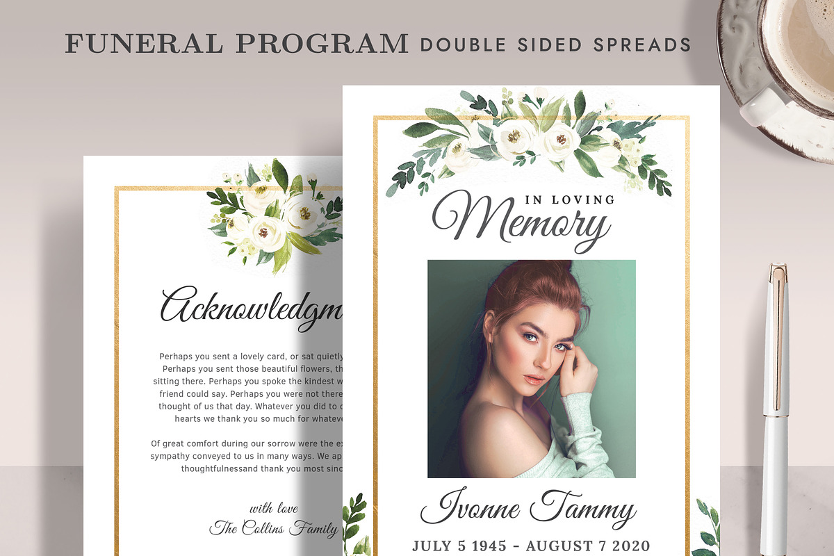 Funeral/ Memorial Card Program FP006, an Invitation Template by Draca Design Co (Photo 2 of 3)