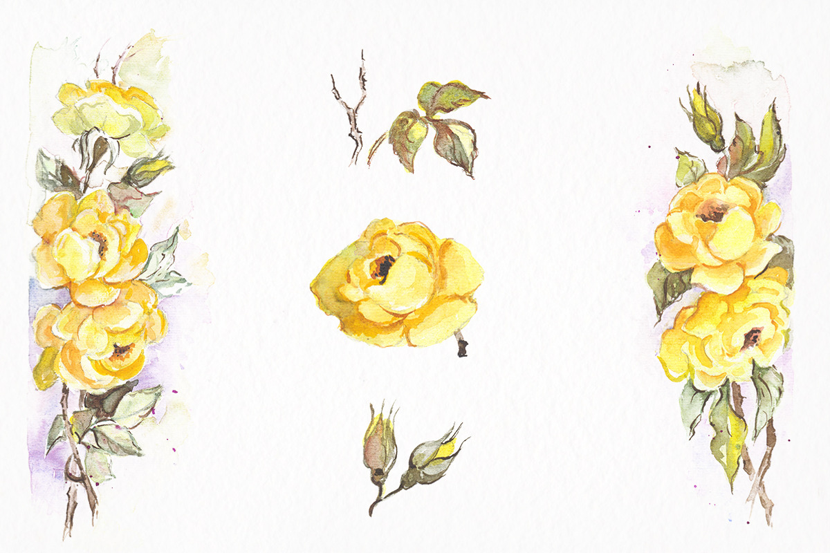 Vintage Floral Watercolors, a Texture Illustration by Graphic Goods Co (Photo 7 of 8)