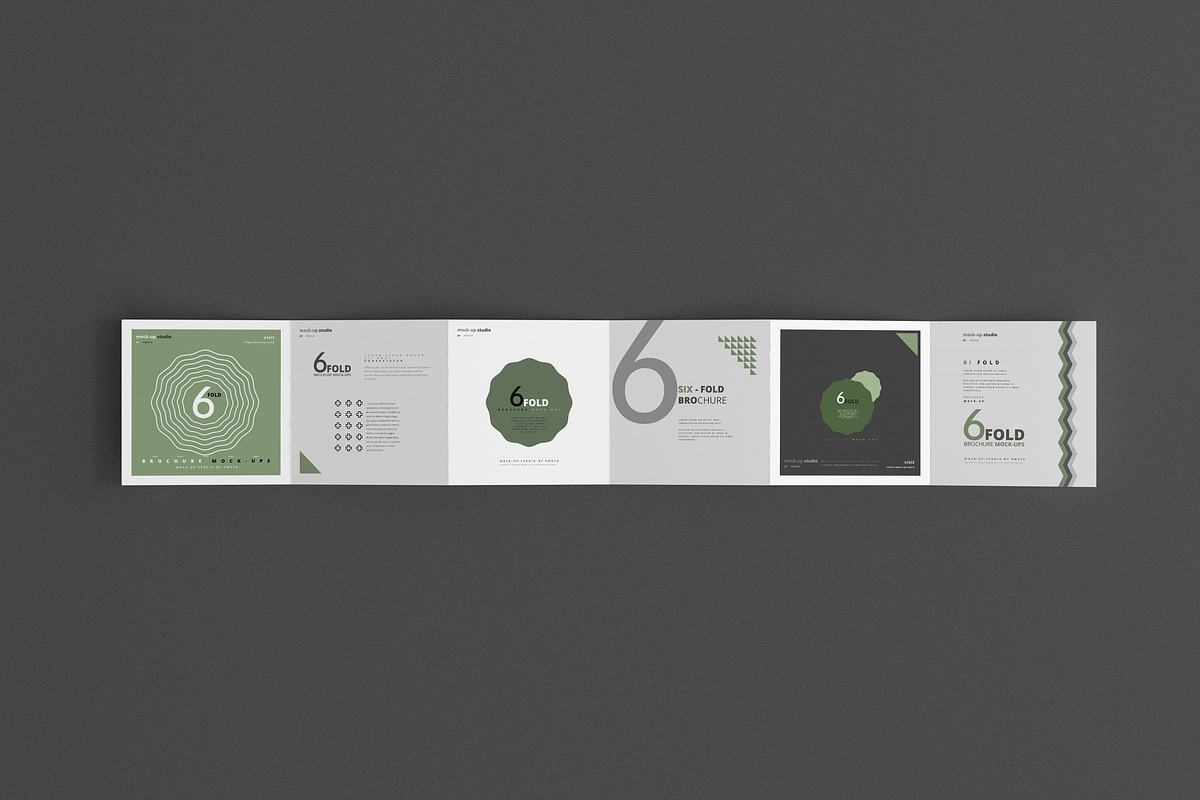 Six Fold Square Brochure Mockups, a Print Template by pmvch (Photo 2 of 9)