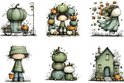 Whimsical Halloween Fall Clipart, an Illustration by CraftArtStudio (Thumbnail 3 of 6)
