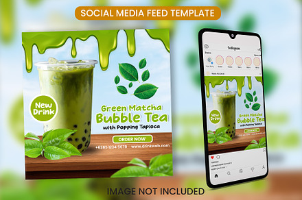 Green Matcha Feed Template Design