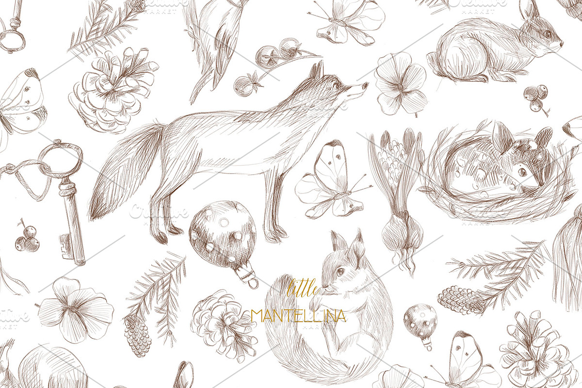 Kids wallpaper with autumn animals, a Wallpaper Graphic by maniamantellina