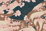 Japanese Cherry Blossom Wave Pattern, a Pattern Graphic by KA7-Designs (Thumbnail 9 of 10)