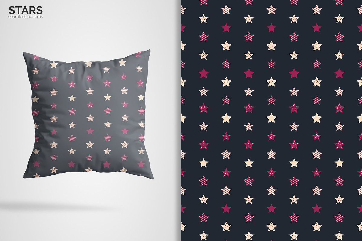Stars Seamless Patterns, a Pattern Graphic by 3Y_Design (Photo 4 of 6)