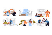 Architects and builders work set, a Work Illustration by PaperTrident (Thumbnail 1 of 7)