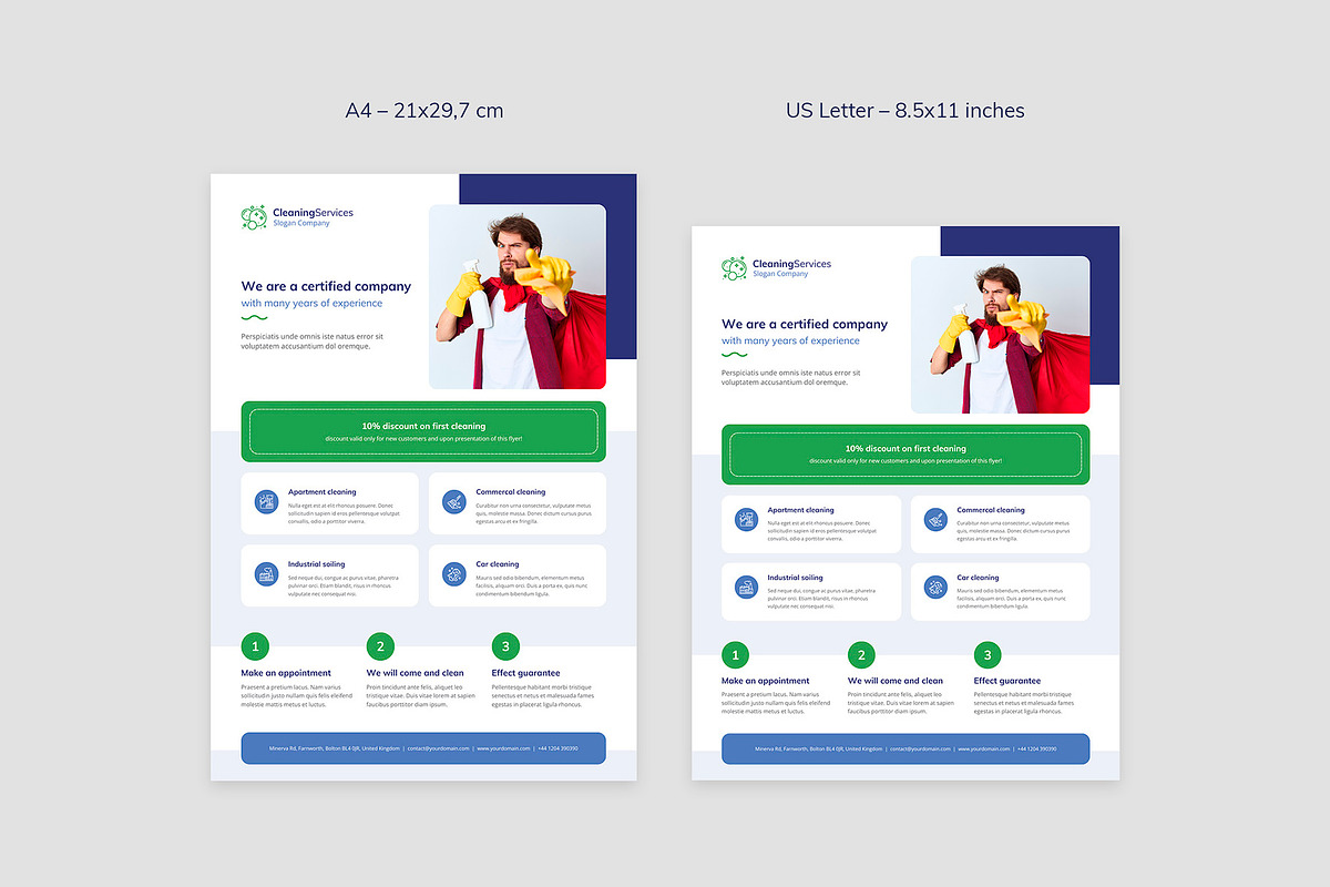Cleaning Service Canva Flyer Design, a Flyer Template by artbart (Photo 7 of 9)
