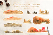 Watercolor abstract autumn set, a Texture Graphic by LeriaArt watercolor (Thumbnail 2 of 5)