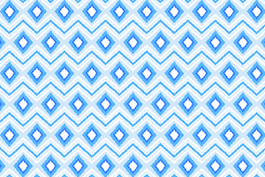 Blue And White Ikat Seamless Pattern