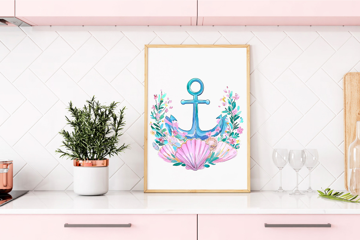 Pink Nautical Clipart, an Illustration by Libby Wishes (Photo 6 of 7)