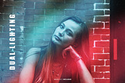 Dual Lighting Red Blue Photo Effect, a Layer Style Add-On by WudelMbois Studio (Thumbnail 1 of 3)