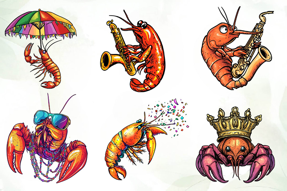 Mardi Gras Crawfish Sublimation, an Illustration by CreationArt (Photo 5 of 5)