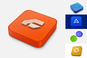 3D App Icon Mockup Pack, an iPhone Mockup by graphypix