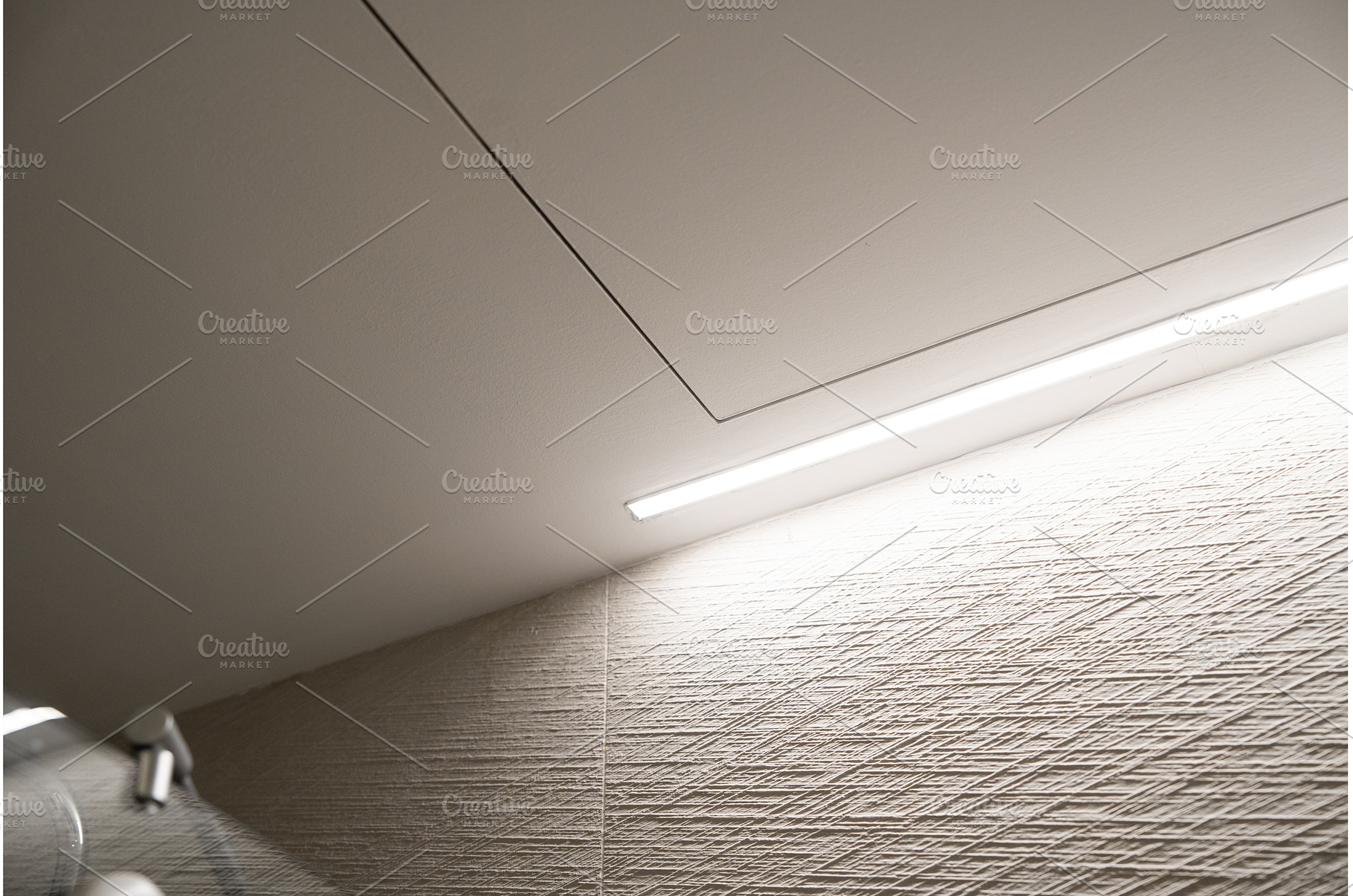 Linear LED lighting illuminating a, an Architecture Photo by volodymyrshtun13795