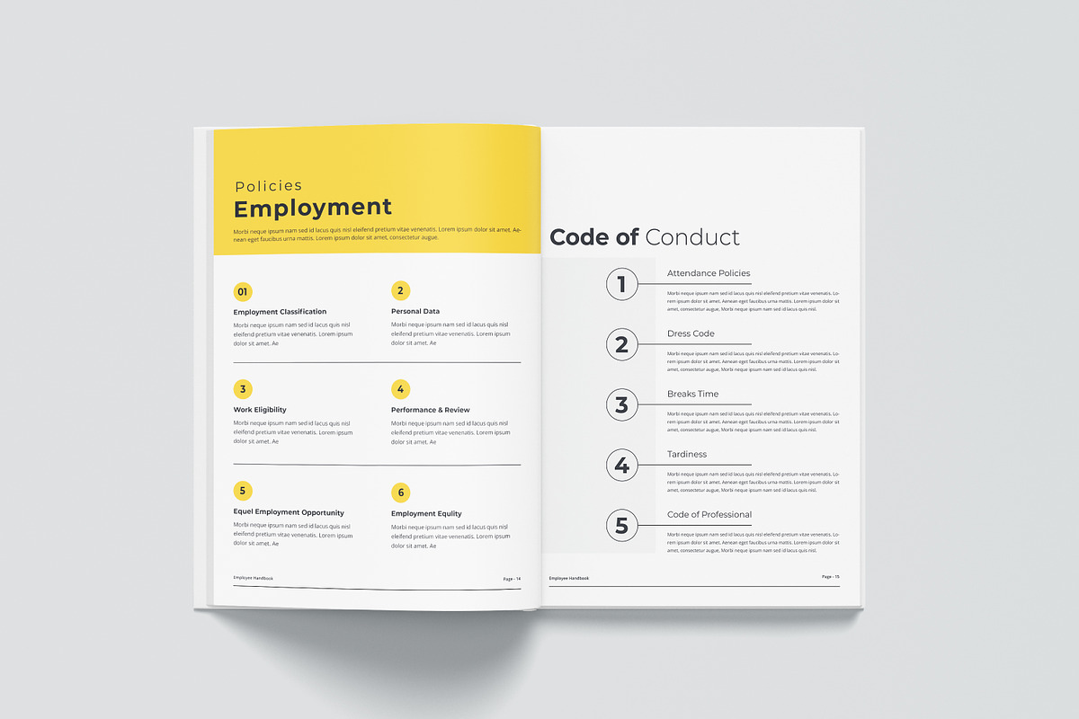 Employee Handbook Bundle | Word, IND, a Brochure Template by obayes (Photo 35 of 75)