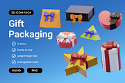 Gift Packaging 3D Icon Pack, an Object 3D Model by Bartama Graphic (Thumbnail 1 of 2)