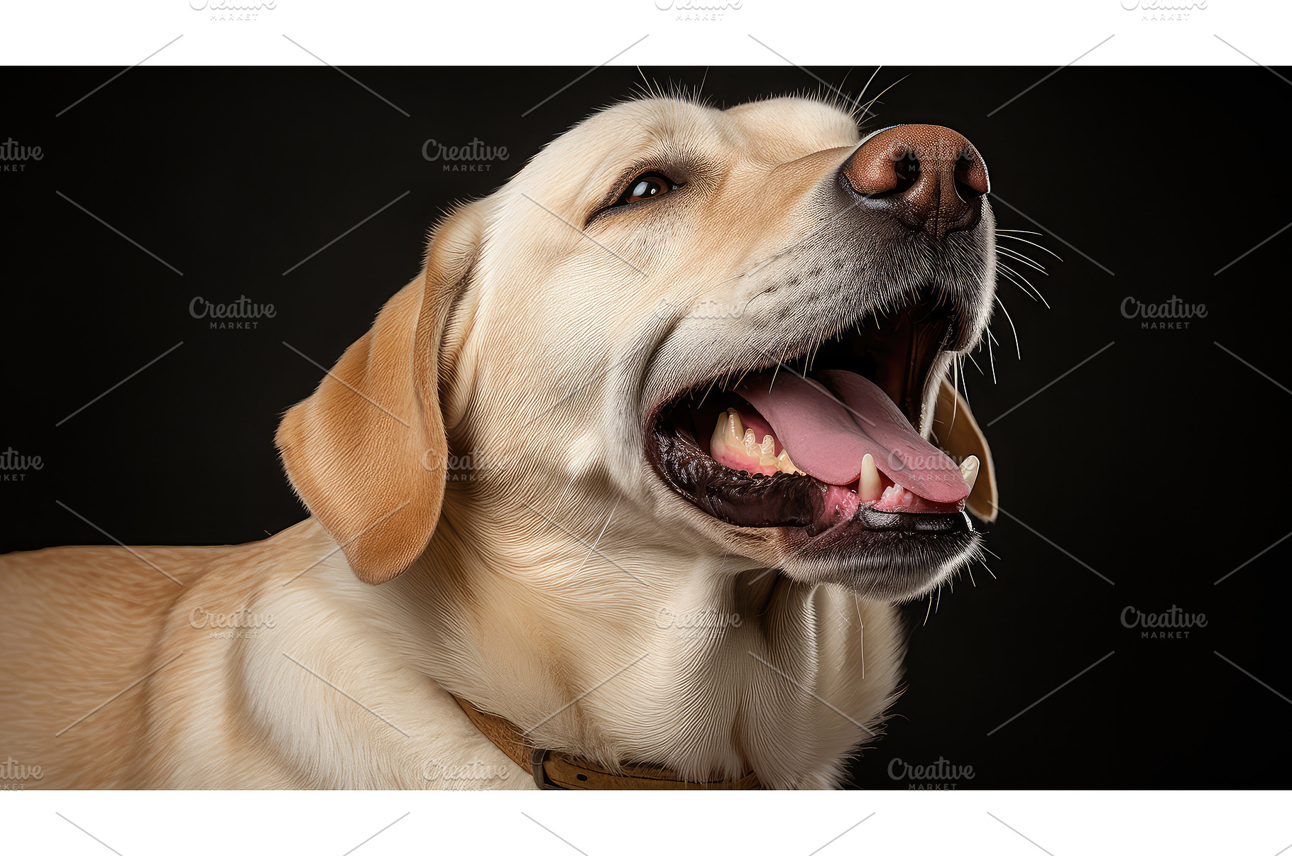 rador yellow lab mouth open ai, an Animal Photo by pikepicture