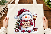 Merry Christmas Snowman Greeting, a Seasonal Illustration by Printable Design Store (Thumbnail 5 of 5)